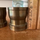 Vintage Solid Brass Candle Holders Pair Heavy 2    Tall Mcm Decor Industrial