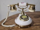 Vintage Tt Systems Ceramic Roses Princess Style Push Button Desk Phone Untested