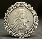 Wonderful 1950   Antique St  Therese Of Jesus Child With Marquesites Silver Medal