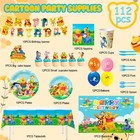112 Pcs Disney Winnie The Pooh Party Supplies Party Decor Plates Balloon Banner