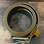Tan Suede Genuine Leather Wide Waist Belt With Silver Roller Buckle Size L