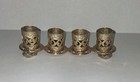 Vintage Lipstick Holder Gold Toned Scrollwork Metal Holds 4 Lipsticks