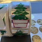 Vintage Christmas Stickers Rolls Gold Seals Angels Tree To From Santa Claus 