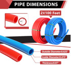 1 2 Inch 2 X100 Ft Pex-b Pipe tubing Blue   Red 200 Ft Length For Potable Water