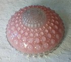 Vintage Ceiling Light Shade    20   s Art Deco 3 Hole Pink Hobnail Bubble Glass