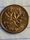 1958 Canadian Cent Brilliant Uncirculated B u  - Perfect For Coin Books 