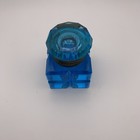 C1880 Antique Faceted Robins Egg Blue Glass Inkwell Please Read