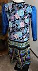 Jingle Dress Pow-wow Regalia Women teens Sz L 10 12 Royal Blue blk teal purple