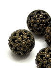 Beautiful Antique Brass Cricket Cage pierced Star Design Ball Buttons  z9 