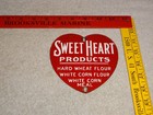 Vintage Sweet Heart Products 5  Porcelain Metal Sweetheart Corn Flour Wheat Sign