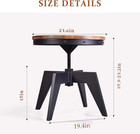Industrial Retro Round Table End Table Antique Height Ajustable Black Cast Iron