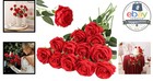 Artificial Silk Roses 12 Pcs Red 20 In Long Stem Wedding Home Decor