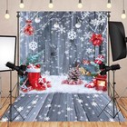 8x10ft Christmas Wood Wall Floor Backdrop Winter Snowflake Photography Backgr   