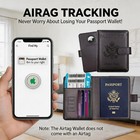 Passport Holder With Airtag Holder  Rfid Blocking Leather Travel Wallet Case    