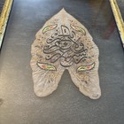 Islamic Arabic Calligraphy Art Handwriting On Dried Leaf Pressed In Glass Framed