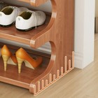 Wooden Shoe Rack  Individual Square Storage Compartments With Wood Grain Finish