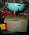 Pyrex Ufo Atomic Turquoise Casserole In Original Box Super Deluxe Rare Htf Guc