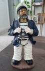 Vintage Folk Art Resin Figure Old Man Nautical Sailor Ship Captain 10   