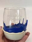 Markers Mark Ky Bourbon Glass With Blue   White Drip Wax  4 