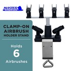Airbrush Holder Holds 6 Clamp-on Mount Table Bench Station Regulator Stand Kit