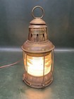 Vtg National Marine Lamp Co New York Brass Deck Nautical Ship Lantern   Glass