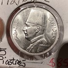 Egypt 1929 5 Piastres Silver King Fouad