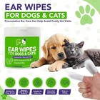 Pet Ear Wipes For Dogs And Cats - Dog Ear Cleaner Wipes  Cleaning And Deodorizin