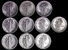 Lot Of 50 Coins Au   Unc Mercury Silver Dimes Some D And S Mint Free Shipping