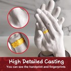 Pewingo Hand Casting Kit With Base - Diy Plaster Mold Couple Hands Kit  White 