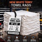 Industrial New White Terry Cloth - 600 Lb Pallet 12x50 Lb Boxes Cotton Rags