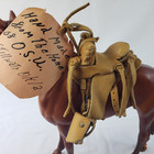 Vintage Horse Saddle Miniature Leather Handmade Saddle Stillwater O s u Oklahoma
