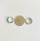 925 Sterling Silver Turquoise 14mm Hoop Earrings  Silver Hoop Earrings -  E61