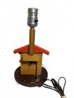 Vintage Unisex Nursery child s Doll Wooden Table Lamp  Baby Room