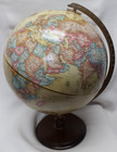 Replogle World Classic 12  Raised Relief Globe Hardwood Base Made In Usa Vtg