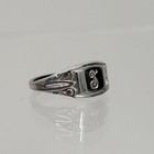 Vtg Baby Signet Ring  Initial J  Sterling Silver Signed Size-2 5 Estate Art Deco