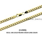 10k Yellow Gold 5mm 24  Miami Cuban Link Chain Italian Necklace Mens Womens