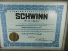 Schwinn Bicycle 50 Year History And Sting Ray Books  Dealer Cert  Plus More