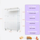 2-door Glass Display Cabinet W led Light Strip 49  3-shelf Curio Storage Cabinet