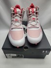 Under Armour Command Mc Mid Lacrosse Cleats Men Size 11  3025639-101 White   Red