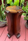 Antique Arts   Crafts Mission Solid Oak Pedestal Plant Stand Fern Table
