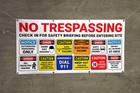 No Trespassing check In For Safety Briefing Before Entering Site Banner
