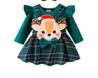 Domoabei Baby Green First Christmas Girl Outfit Fall Winter Clothes Long 6-9 M