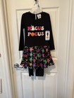 Counting Daisies Girls Hocus Pocus 2pc Dress   Leggings Set Black Stars 6 6x