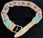 Vintage Native American Plains Indian Seed Bead Belt Buckskin Leather Handmade