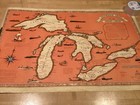 Great Lakes Shipwreck Map Chart Vintage Nautical 1970s Edmund Fitzgerald