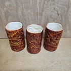 Lot Of 3 Trader Vic s Hawaii Tiki Mug Brown Glaze Vintage Art Pottery Wakiki