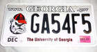 University Of Georgia Bulldogs License Plate Ga Excellent Condition Expired Rare