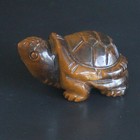 Carved Crystal Golden Tiger Eye Turtle Statue Figurine Animal Carving Decor  