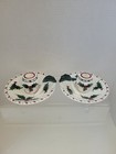 2 Hand Painted Lefton China Candle Holders Made In Japan Vintage 