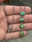 Sterling Silver Sonoran Gold Turquoise 4 Stone Drop Lariat Style Necklace  925